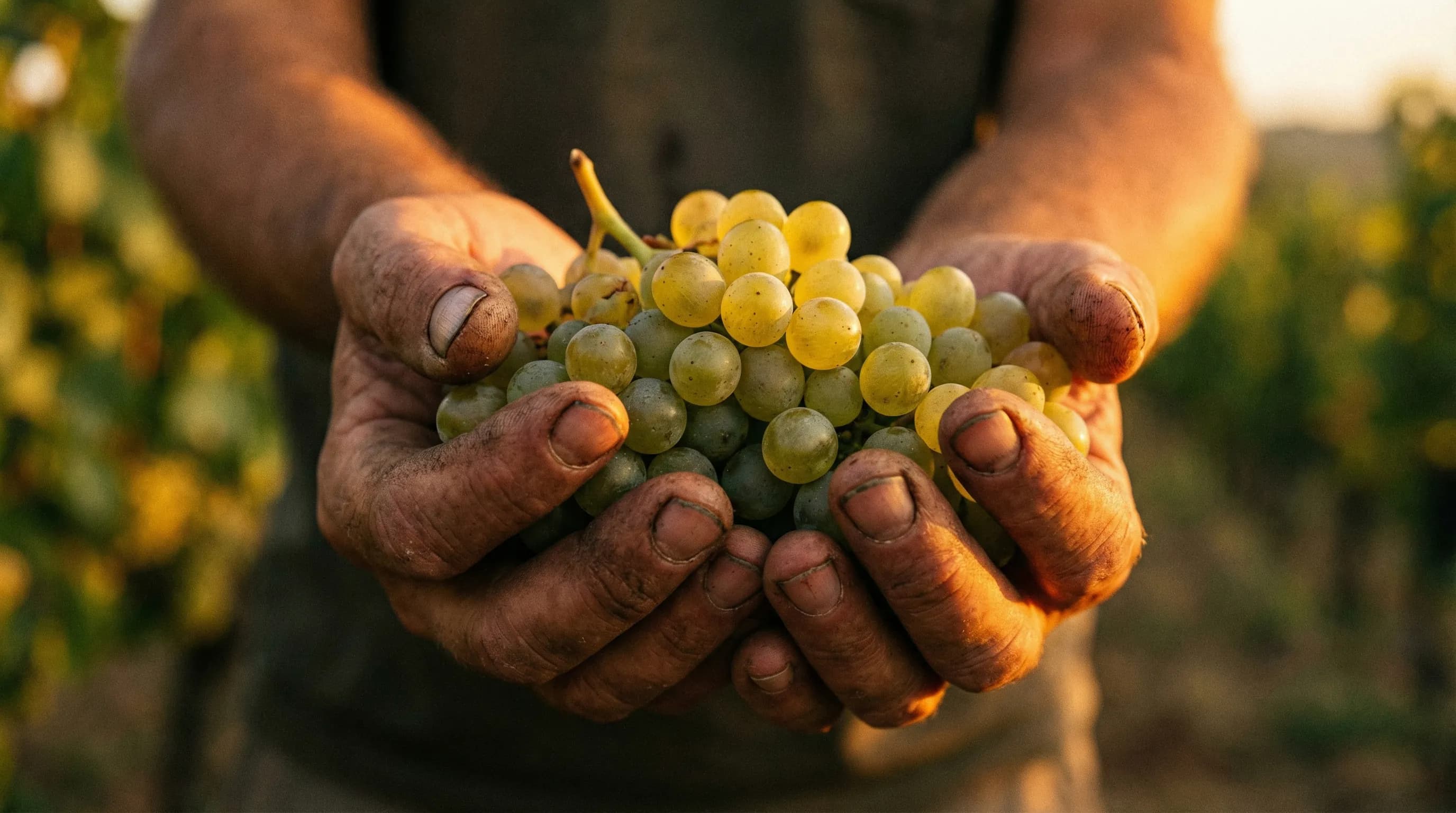 Handwerk — Trauben von Hand gelesen